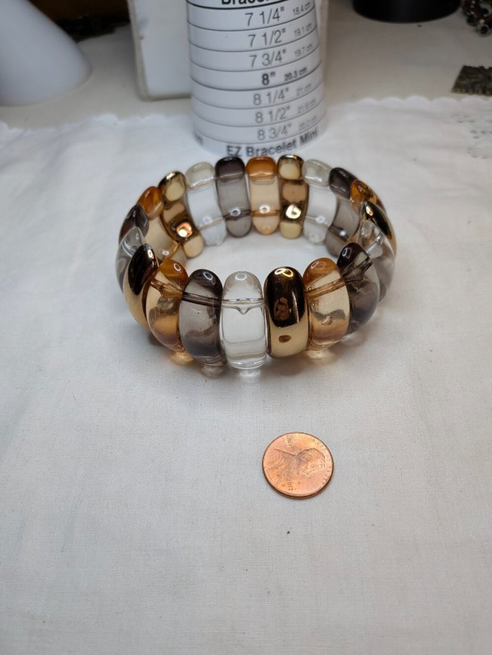 Vintage Chunky Lucite Stretch Bracelet